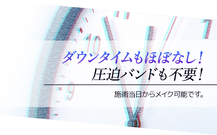 ダウンタイムもほぼなし！圧迫バンドも不要！